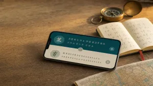 Smartphone s překladatelskou aplikací, notebook a kompas, jak se domluvit v Číně bez angličtiny