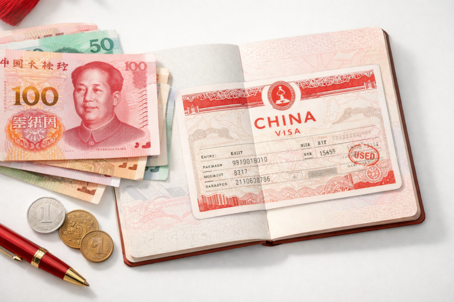 Cestovní doklady a čínské vízum — kolik stojí vízum do Číny v roce 2026