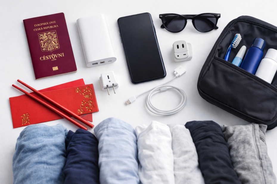 Cestovní checklist — co si zabalit na cestu do Číny 2026